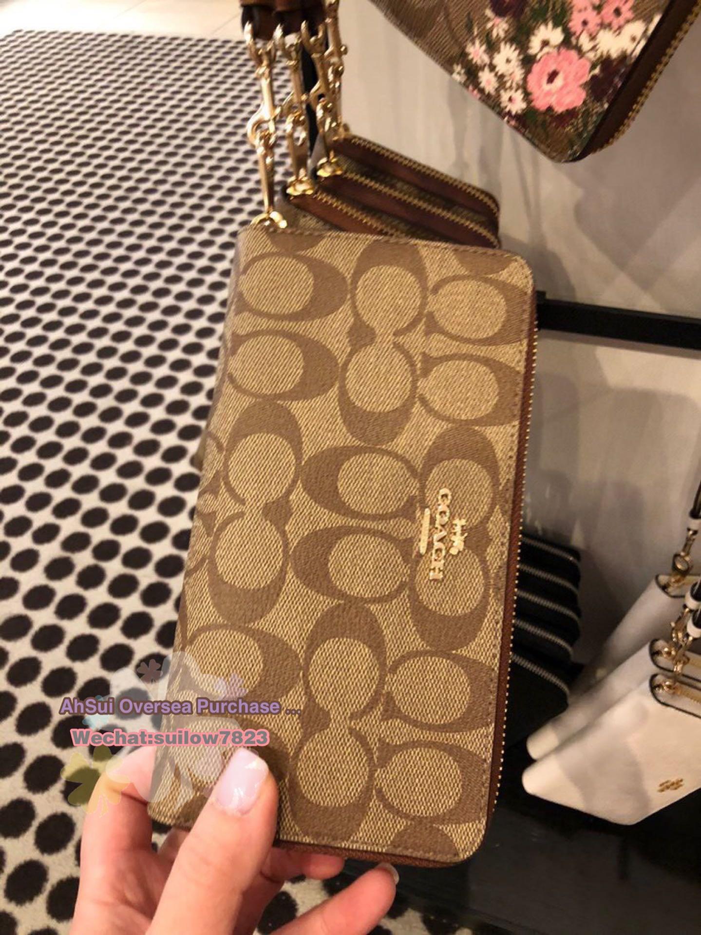 Coach Outlet Long Zip Around Wallet Wristlet In Signature Canvas