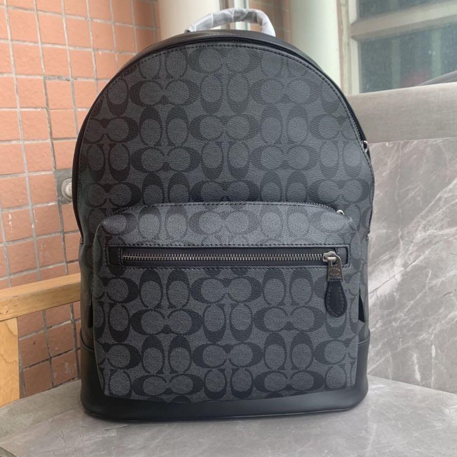 Coach signature deals backpack black
