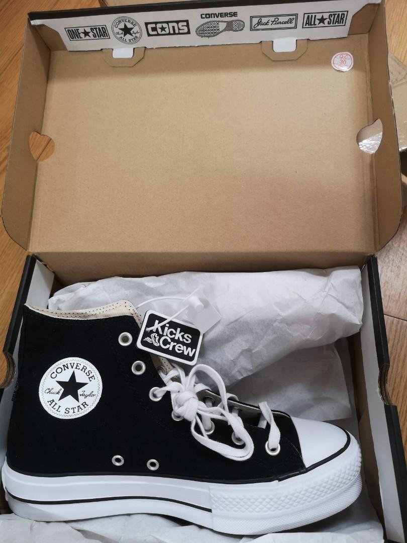 Converse plateforme noire clearance haute