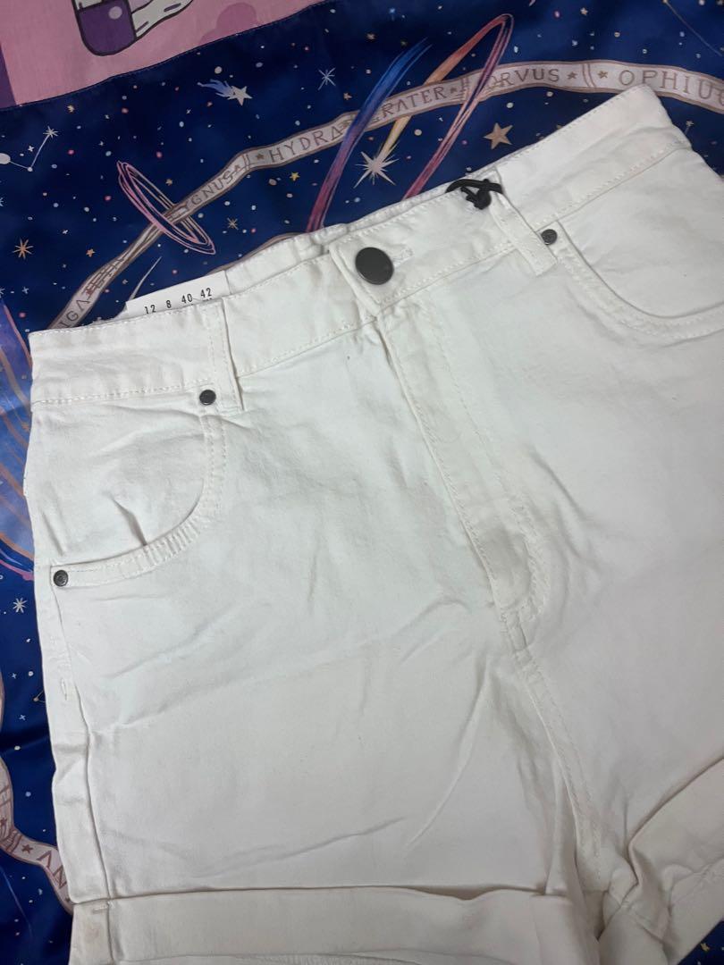 denim shorts white