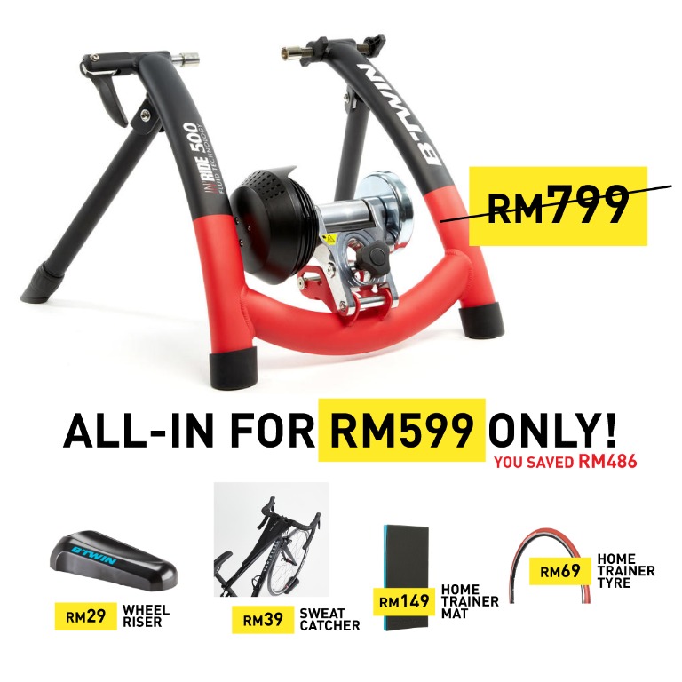 Decathlon home trainer rouleau discount