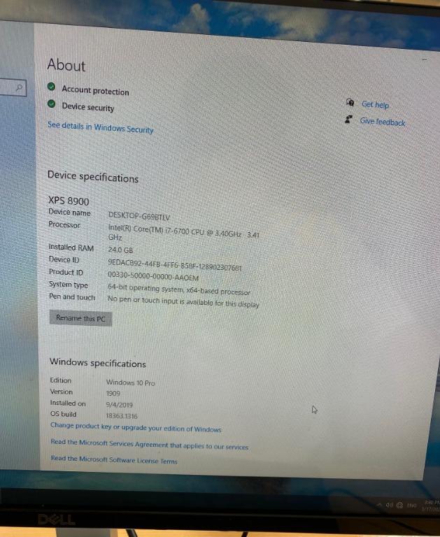 Dell XPS 8900+Monitor S2319H+Keyboard+Mouse, Computers & Tech