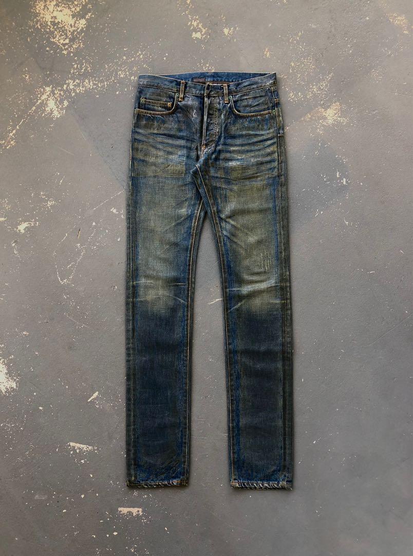 Dior Homme AW03 Luster Reissued Waxed Clawmark Denim Jeans
