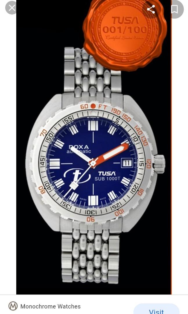 LIMITED EDITION Doxa Tusa sub 1000t Luxury Watches on Carousell