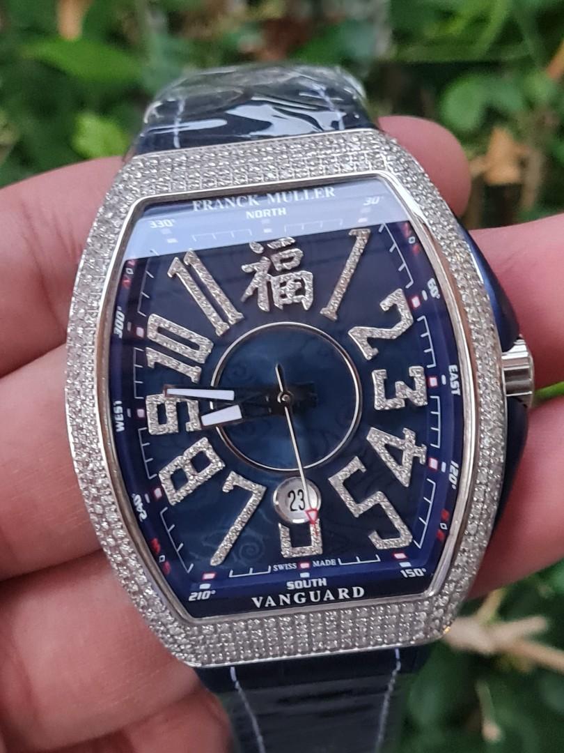 Franck Muller Vanguard V45 Fu Blue Edition Diamond 44 x 53mm Automatic