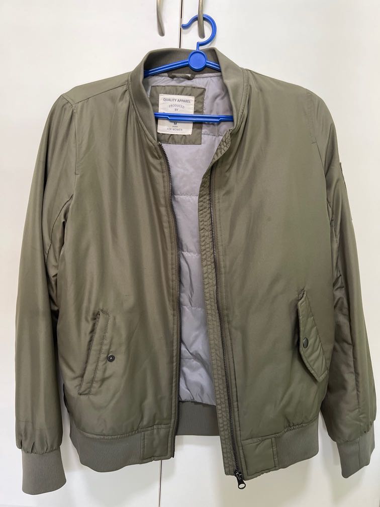 Giordano army green bomber jacket, Women's Fashion, Coats, Jackets and ...