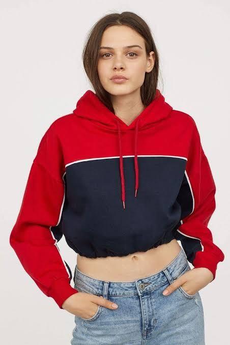 H M Divided Crop Hoodie Women s Fashion Coats Jackets and