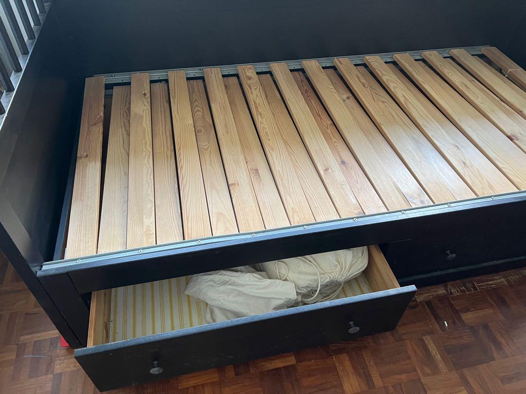 IKEA Hemnes Daybed/ Pull out bed with 2 drawers, Furniture & Home Living, Furniture, Bed Frames