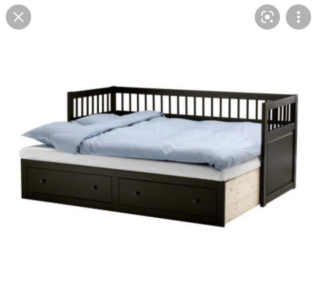 IKEA Hemnes Daybed/ Pull out bed with 2 drawers, Furniture & Home Living, Furniture, Bed Frames
