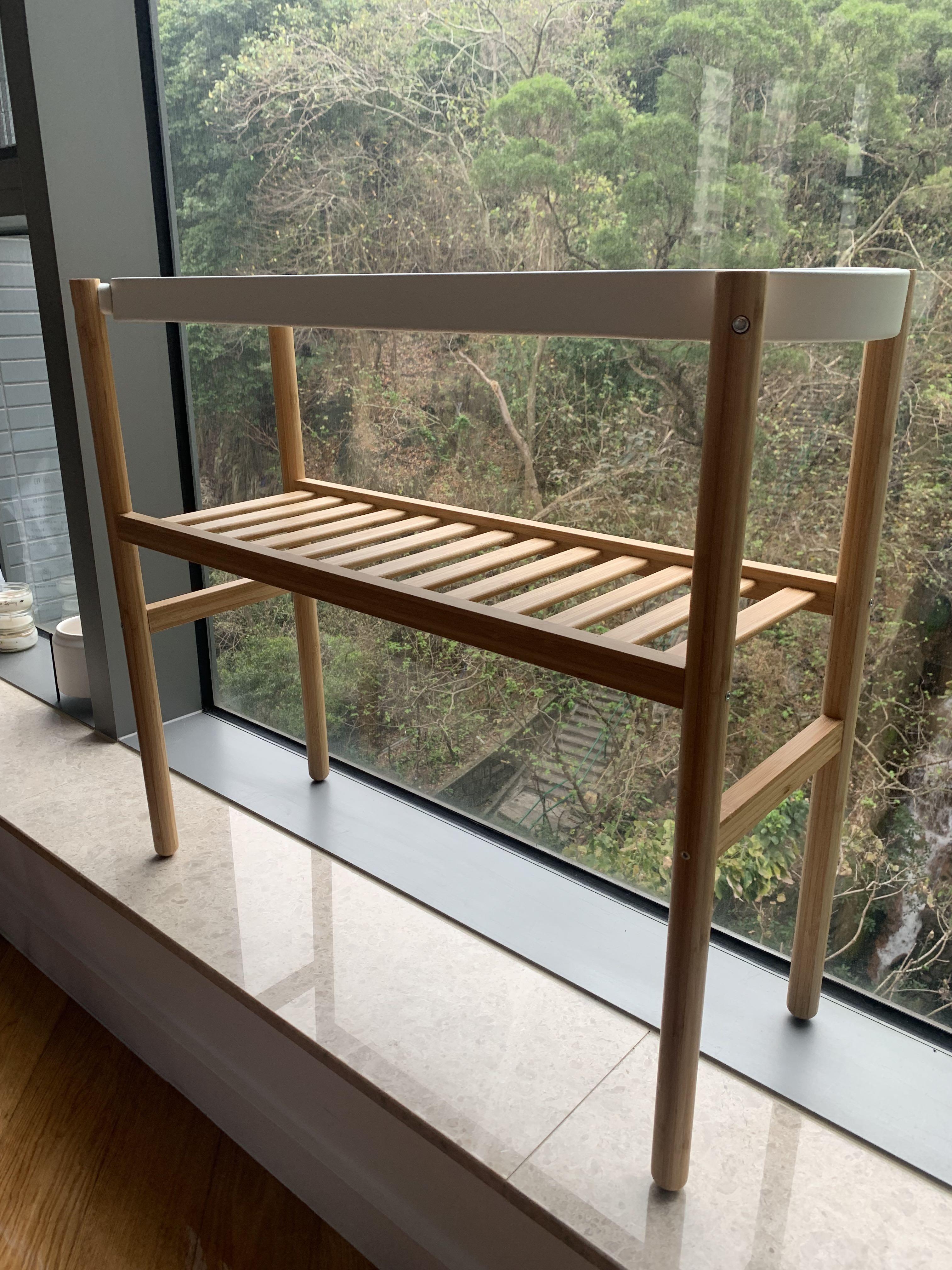 IKEA Satsumas Plant stand, bamboo/white, 傢俬＆家居, 傢俬, 其他家居傢俬 Carousell