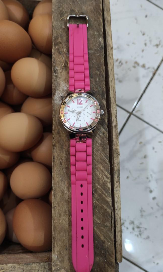 Jam tangan Guess Original Pink, Fesyen Wanita, Jam Tangan di Carousell