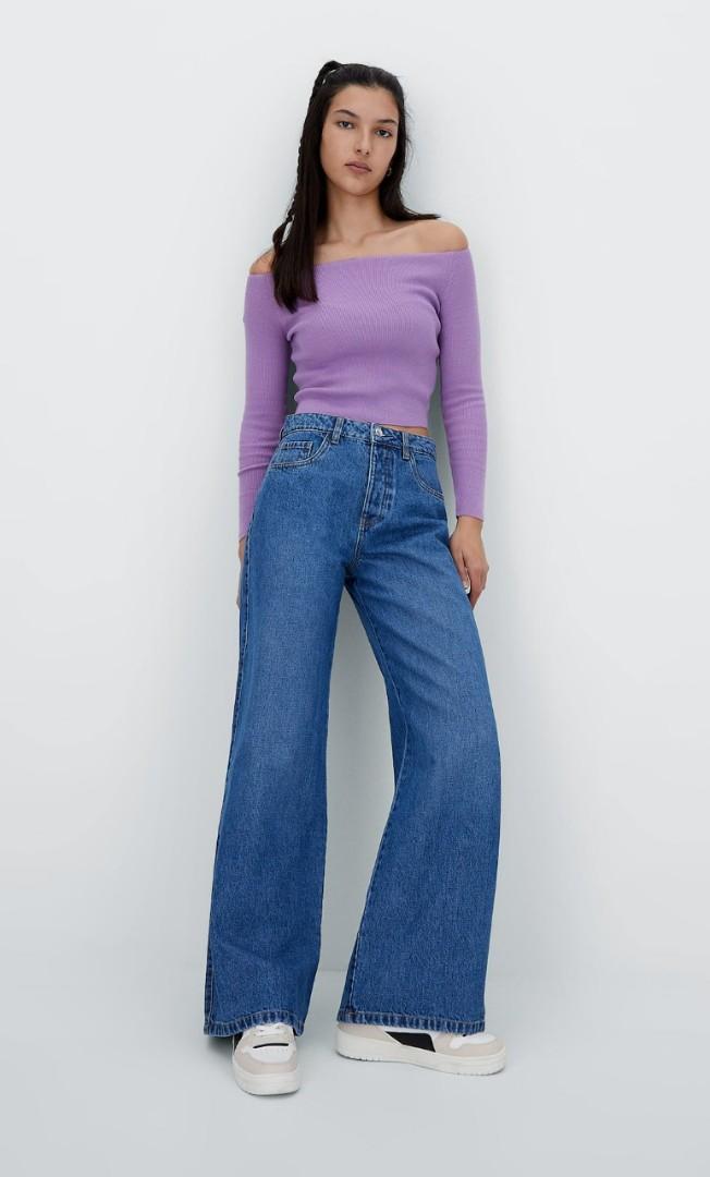 Celana Jeans Stradivarius Wide Leg Ori 