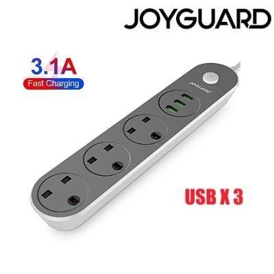 Joyguard Extension Lead with USB 3 USB Ports 3 Way Outlets Power Strips 3.1A