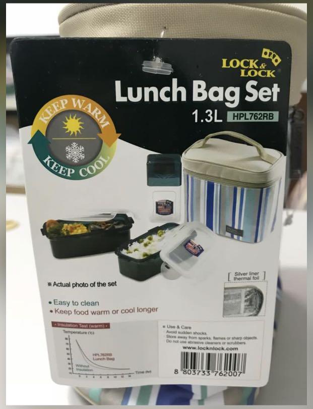 Lock & Lock Lunch Bag Set 1.3L, Women's Fashion, Bags & Wallets, Beach