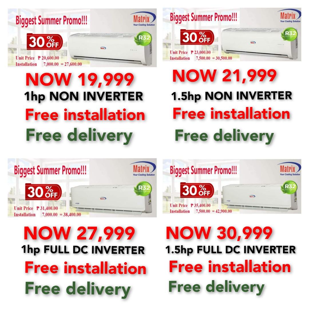 matrix split type Aircon full dc inverter, TV & Home Appliances, Air