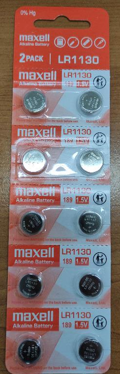 Maxell LR1130 SR1130 AG10 LR54 LR54 Button Cell Battery (2-Pack