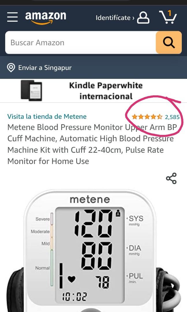 Metene Blood Pressure Monitor Upper Arm BP Cuff Machine, Automatic High Blood PR