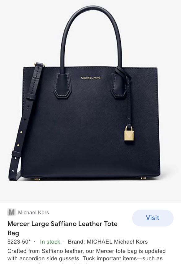 Mercer large saffiano leather tote bag camel Clearance