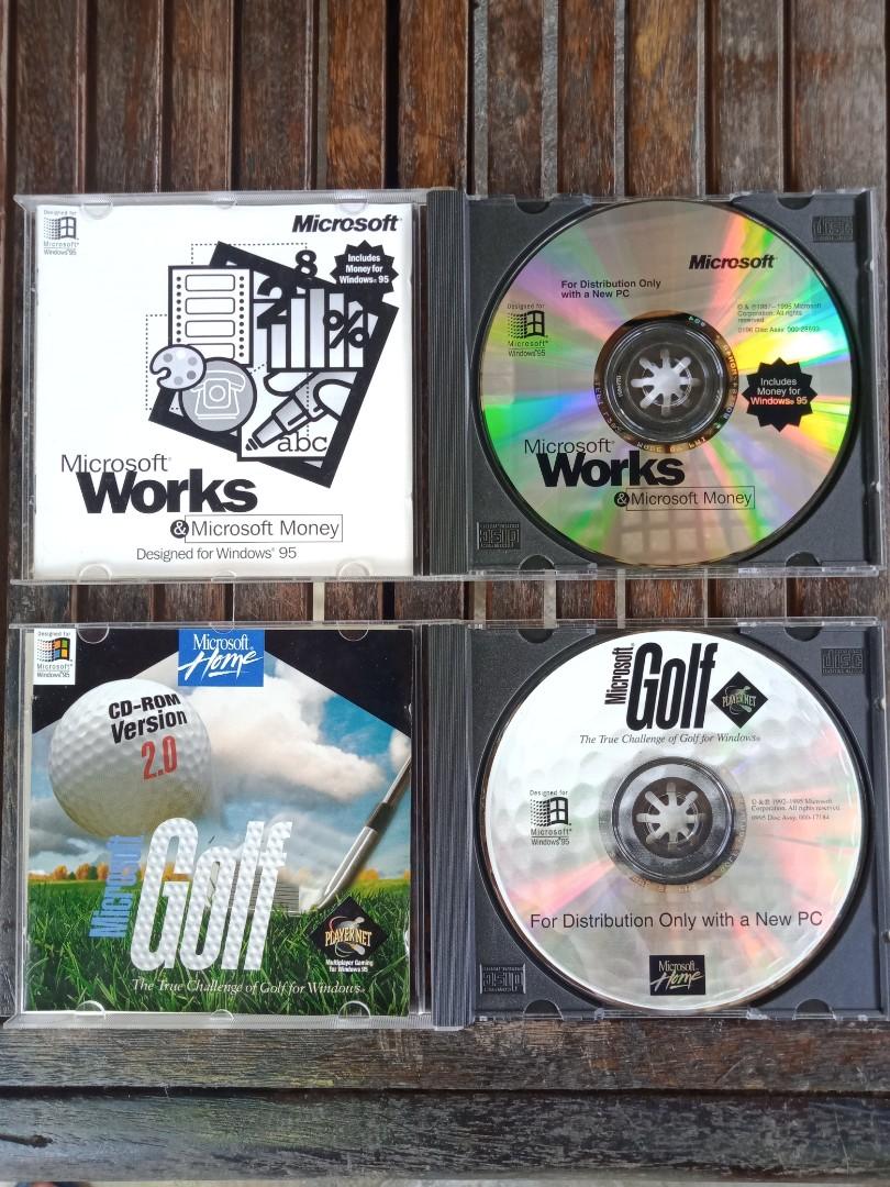 Microsoft Works, Money & Golf 1995 (Category: Software) located in Pasig City. Submitted by emer.emer (Listing ID 1150854328, Image 3). Description: For Sale Php 700 Microsoft works, money & golf cd software, circa 1995. Complete & mint condition for both. Pm for meetups or shipping. Buyer pays shipping fee. Thanks.