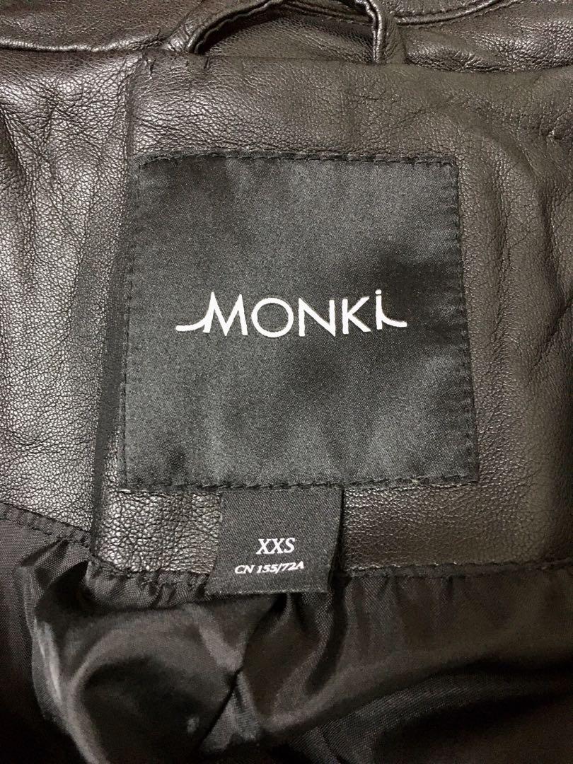 Monki faux deals leather biker jacket