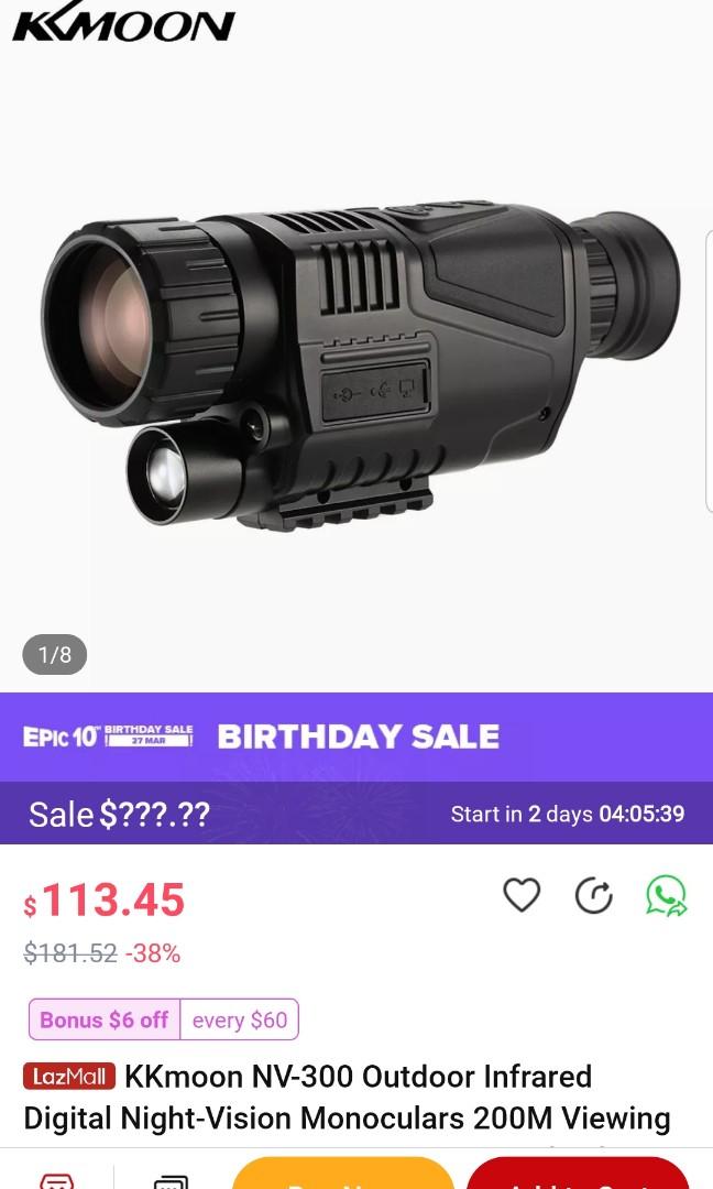 Multifunction NV300 Night Vision Monocular Hunting Telescope HD