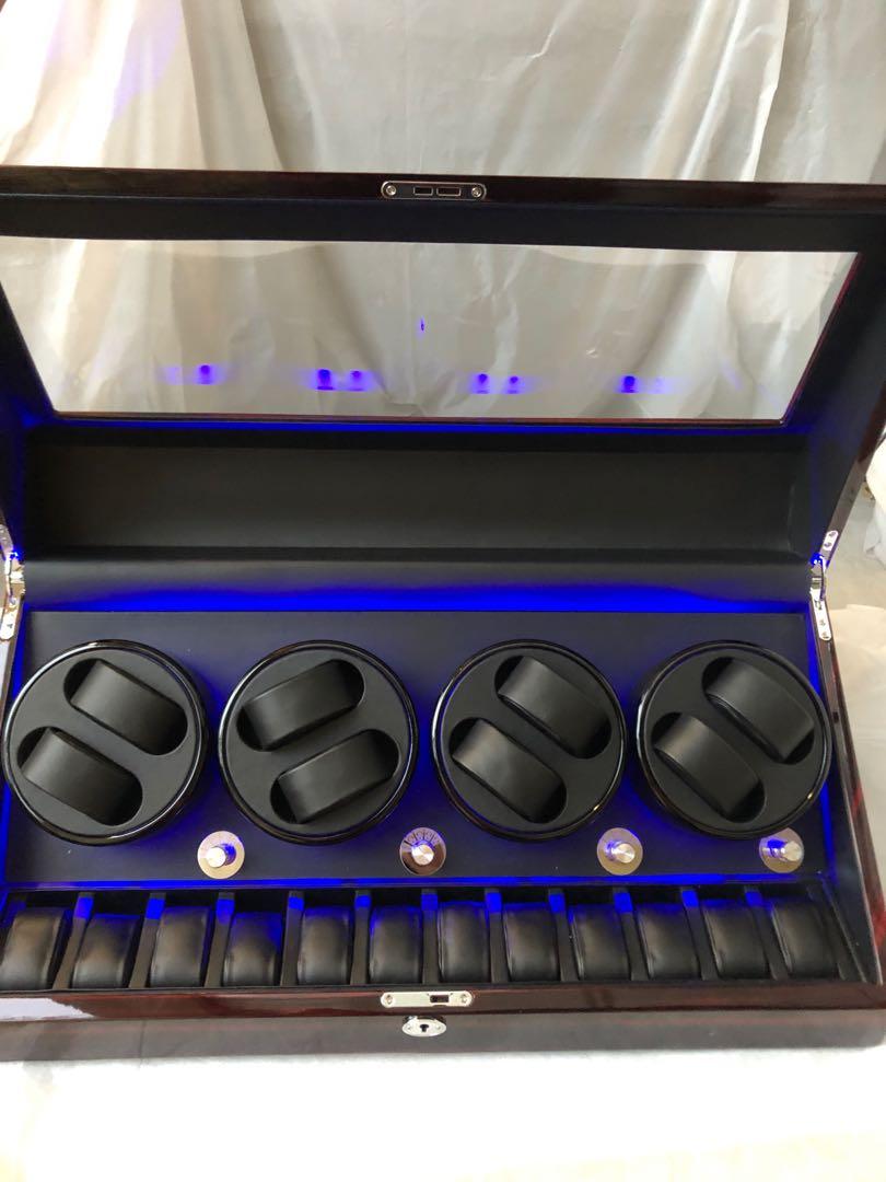 New Luxury Brown Wood Automatic Quad Four Motor Lockable Display ...
