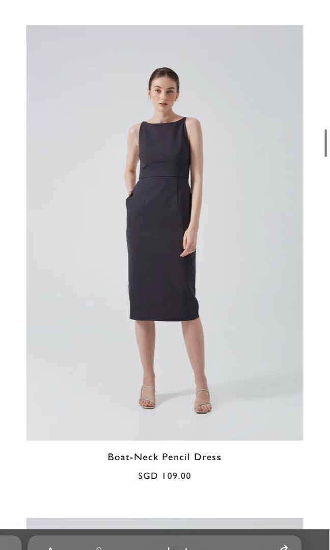 Boat neck pencil dress hot sale