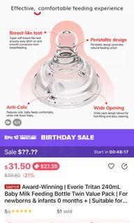 Pigeon/ Evorie Softtouch natural nipple teats variable flow teats  from 0+