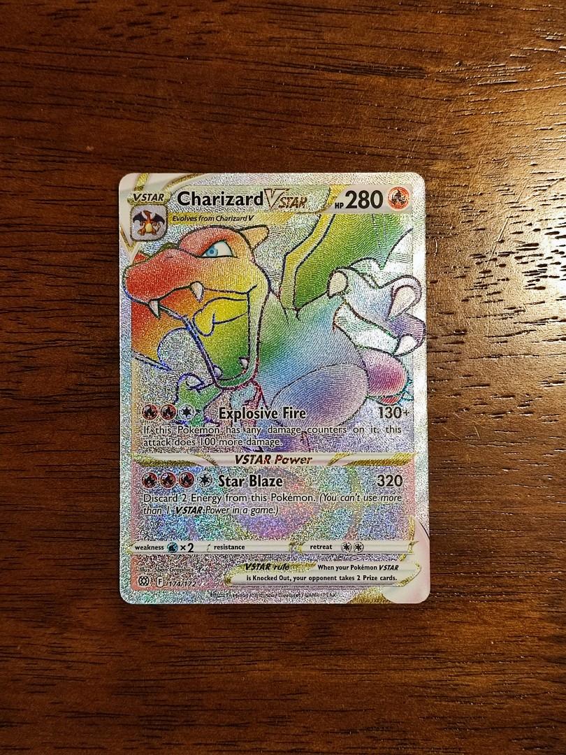 pokemon card charizard vstar rainbow rare 174/172 Secret - Ultraboost X Sword and Shield 9 - Sparkling Stars end display Pokmon TCG Charizard VSTAR Rainbow