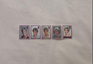 STAMPS Princess Diana UK commemorative - 1 strip w free stamp