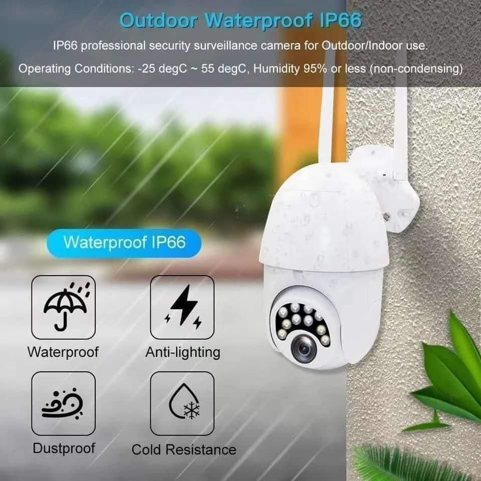 Q10- 1080p INDOOR/OUTDOOR CCTV (Category: Monitor Screens) located in Pasig City. Submitted by gemma_00 (Listing ID 1150868921, Image 2). Description: Q10 1080P indoor/outdoor WIFI CCTV ❗₱1,350 Night Vision Modes: Infrared night vision,Full-color night vision,Smartnight vision Pixels: 2.0MP Sensor Resolution: 1920*1080 Lens: 3.6mmIR LED: 4pcs LED lights + 6pcs Infrared ArrayView of Angle: 70°(3.6mm) Video Standard PAL: 25FPSI llumination: 0.01 Lu
