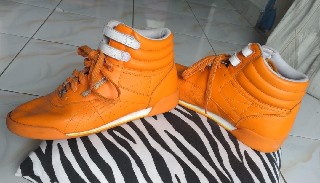 orange high top reeboks