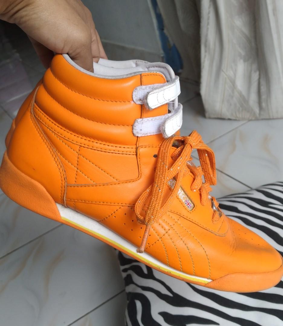 orange high top reeboks