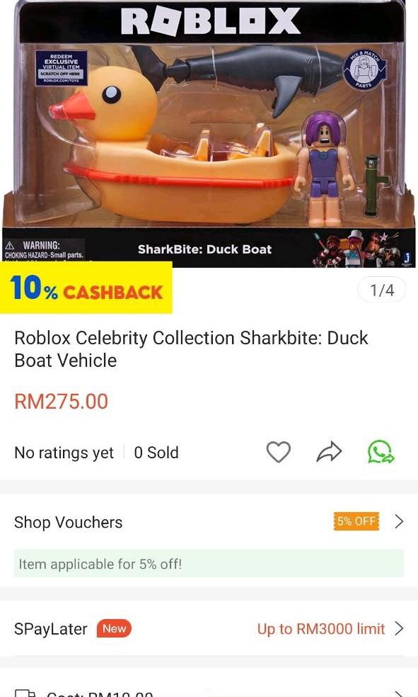  Roblox Celebrity Collection - Sharkbite: Duck Boat Vehicle  [Includes Exclusive Virtual Item] : Toys & Games
