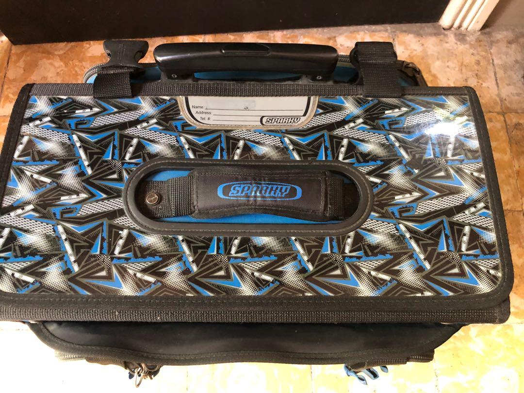 School bag (Category: Backpacks) located in Makati City. Submitted by _skull_ (Listing ID 1150861119, Image 2). Description: Hawk Bag “Sparky” - stroller -can fit 12 textbooks, 8 notebooks and long folders - with bag cover attached - with 4 compartments .