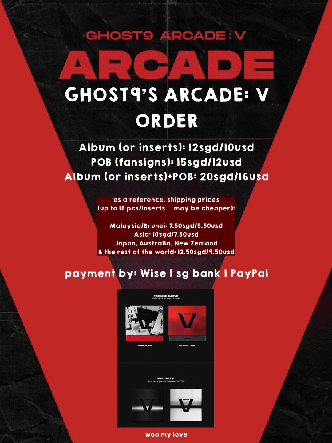 SG GO] GHOST9 ARCADE: V GROUP ORDER!!, Hobbies & Toys, Memorabilia &  Collectibles, K-Wave on Carousell