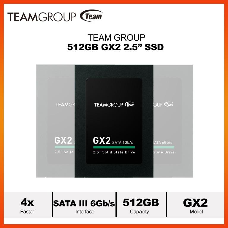 TEAM GROUP 512GB GX2 2.5” SSD Get 100 Pesos Discount, Computers & Tech,  Parts & Accessories, Computer Parts on Carousell
