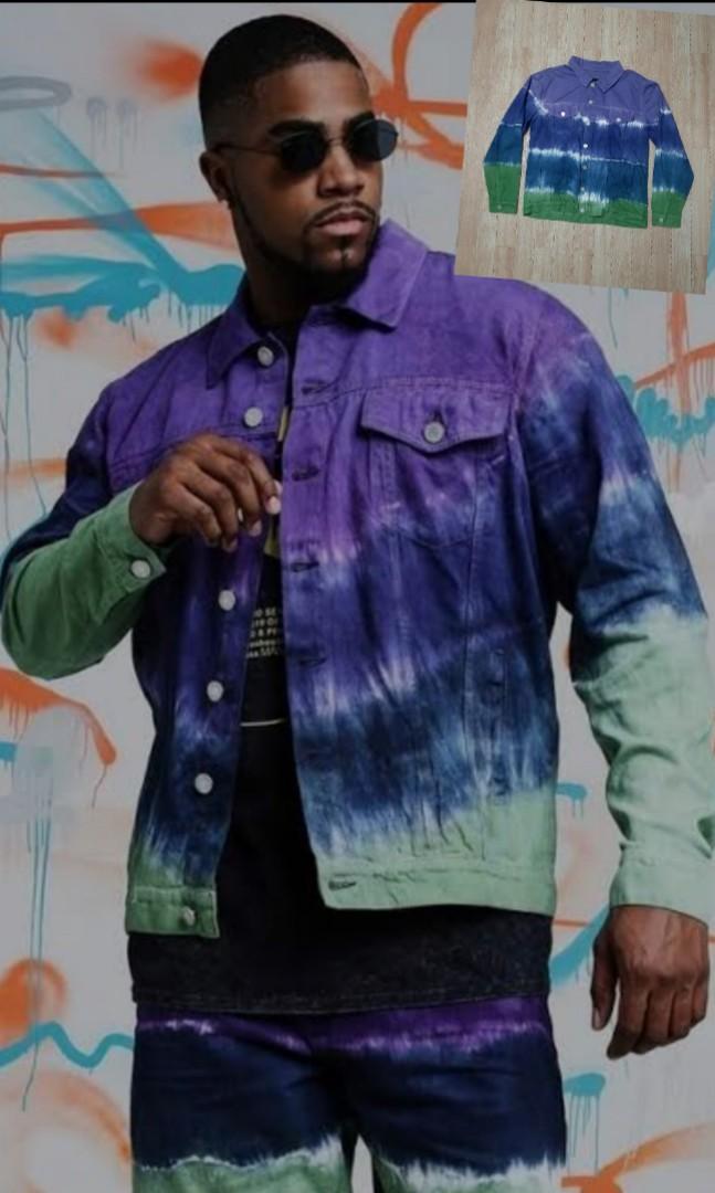TIEDYE DENIM JACKET BOOHOOMAN, Men's 