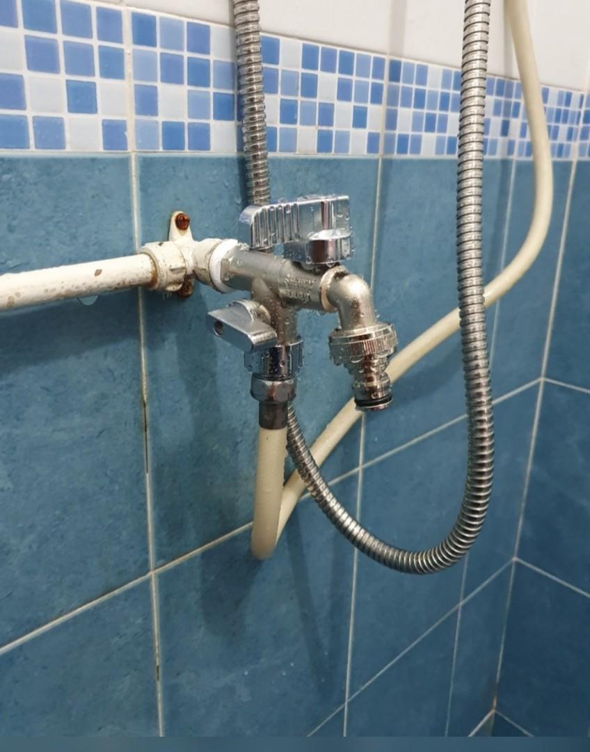 Toilet 2 way tap with Install, Furniture & Home Living, Bathroom ...