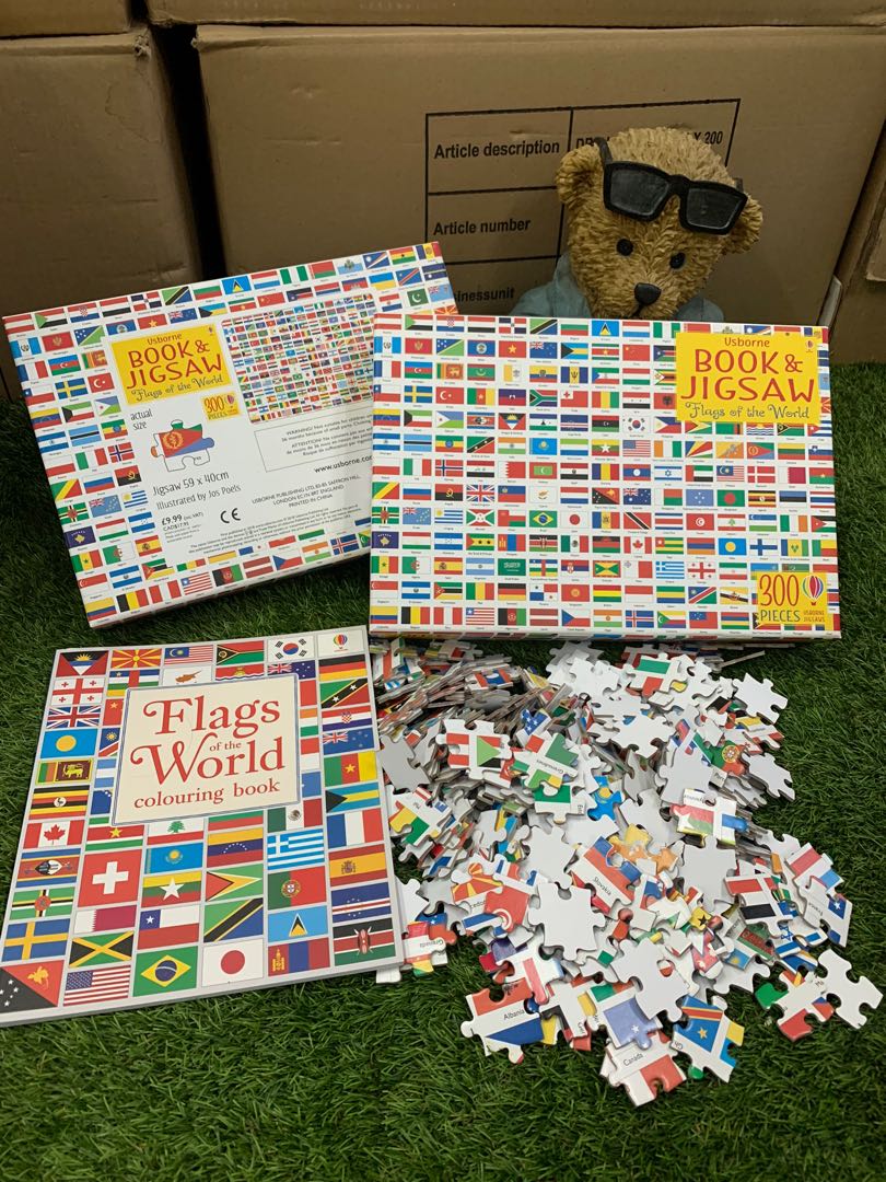 USBORNE BOOK AND JIGSAW FLAGS OF THE WORLD on Carousell