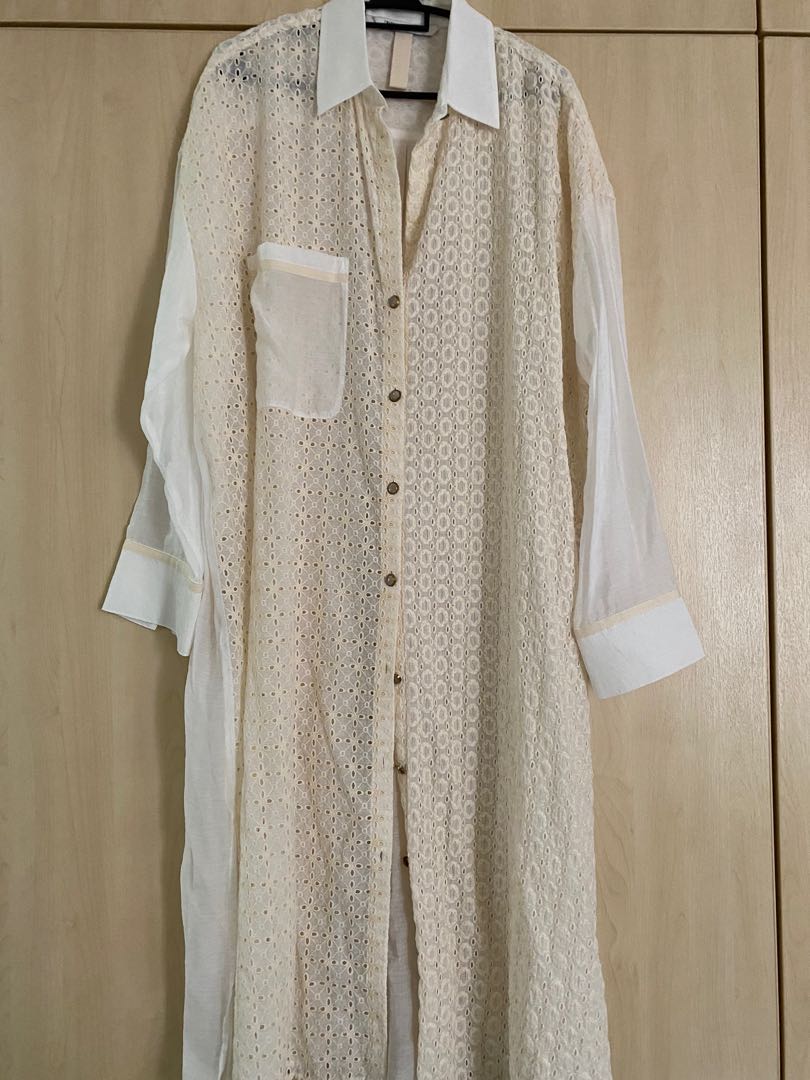Zara embroidered shirt dress on sale