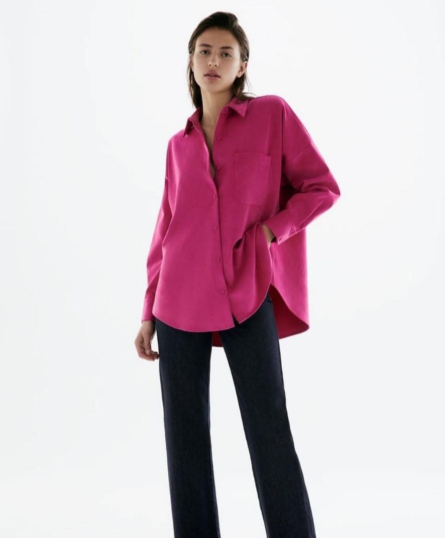 Zara needlecord shirt with covered 