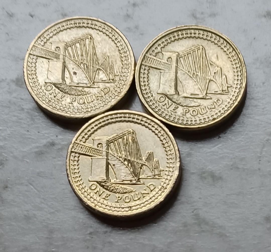 英國2004年1鎊硬幣3枚（品相實物如圖）, 興趣及遊戲, 收藏品及紀念品, 錢幣- Carousell
