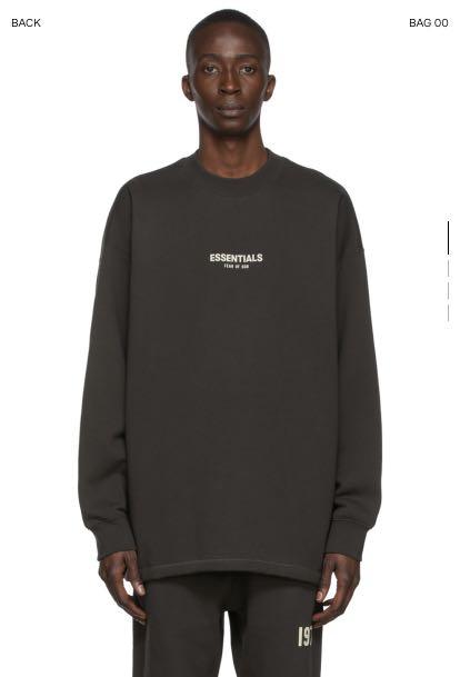 2022 fear of god essentials relaxed sweatshirt black size XXS, 男