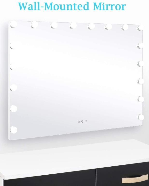 ???? ???????????????? ????????????????????????????????!) iCREAT Vanity Mirror with Lights, Hollywood  Lighted Makeup Mirror with 18 Dimmable LED Bulbs for Dressing Room and  Bedroom, Tabletop or Wall, Slim Metal Frame Design, White, Furniture 