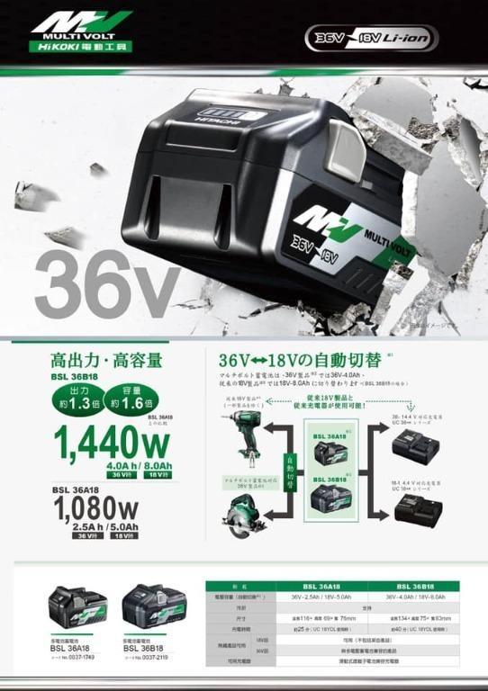 全新日立HIKOKI BSL36A18 36V 2.5ah 鋰電池, 傢俬＆家居, 其他, 家居 