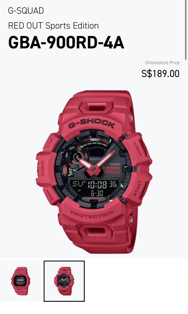 APRIL PROMO while stock last G SQUAD RED OUT Sports Edition GBA 900RD 4A GBA 900RD GBA900 G SHOCK Casio