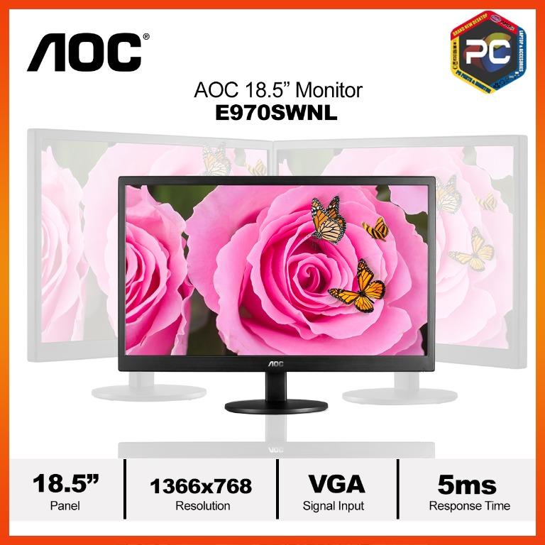 AOC E970SWNL 18.5 Inch WLED Monitor Black VGA