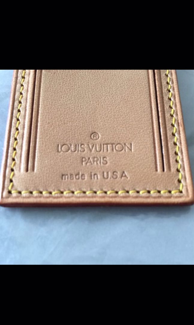 Rare Vintage Louis Vuitton Monogram Triangle Luggage Tag-“M. (Hartline)  DONAHUE”