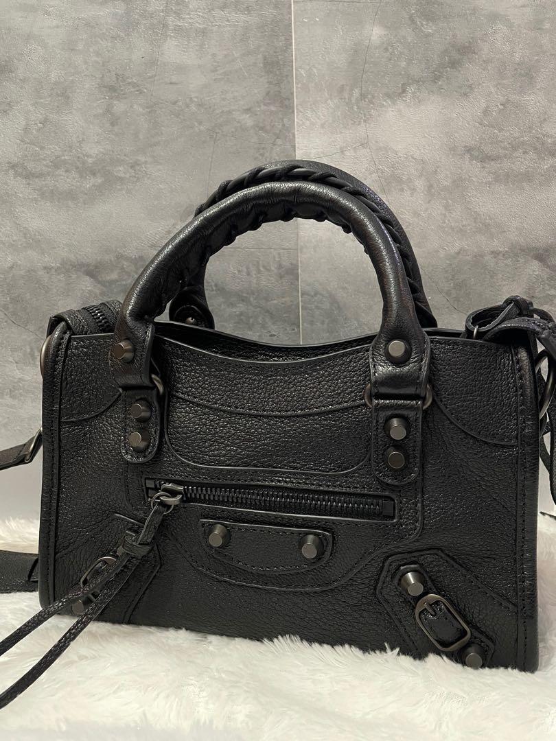Balenciaga Mini City Edge 24 All Black Barang Mewah Tas Dompet